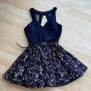 Crystal Doll Navy and Gold Kids Dress